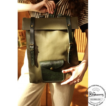 Кожаный рюкзак "Vogue New" (изумрудный антик)